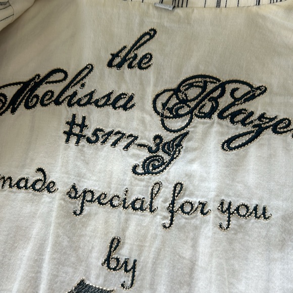 VTG Johnny Was The Melissa Blazer by 3J Workshop Lace Trim Fitted Metal Snaps - Picture 6 of 14